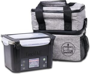 LunchEAZE Electric Lunch Box – Self-Heating, Cordless, Battery Powered Food Warmer for Work, Travel– 220°F Heat, BPA Free, Meal Prep Friendly with Bluetooth Connectivity